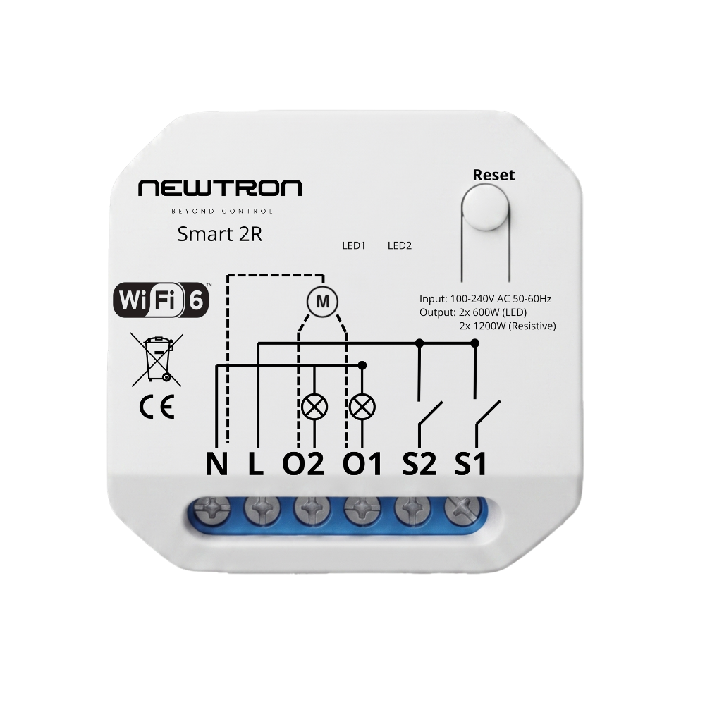 2 Module Interrupteur Intelligent WiFi 2 Relais - NEWTRON – Image 1