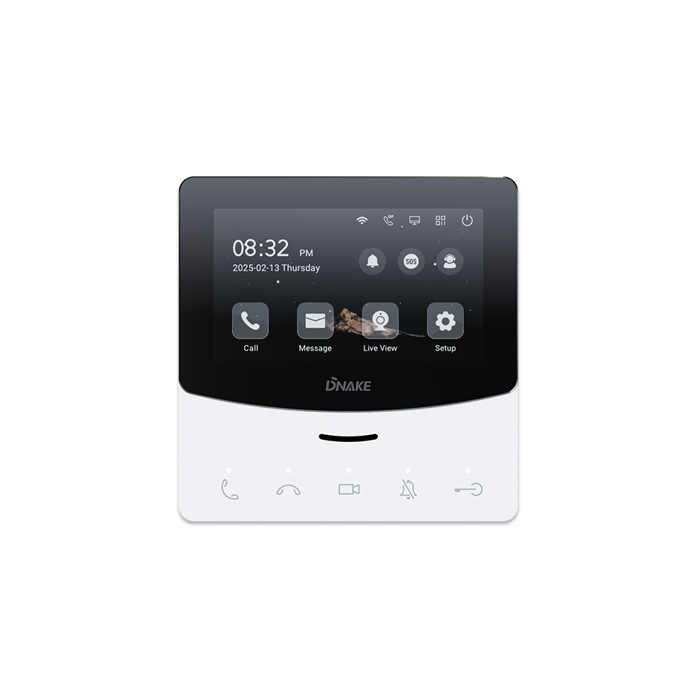 E214-1000x1000px-1 DNAKE E214 – Moniteur intérieur IP 4,3″ Linux avec écran tactile – Image 1