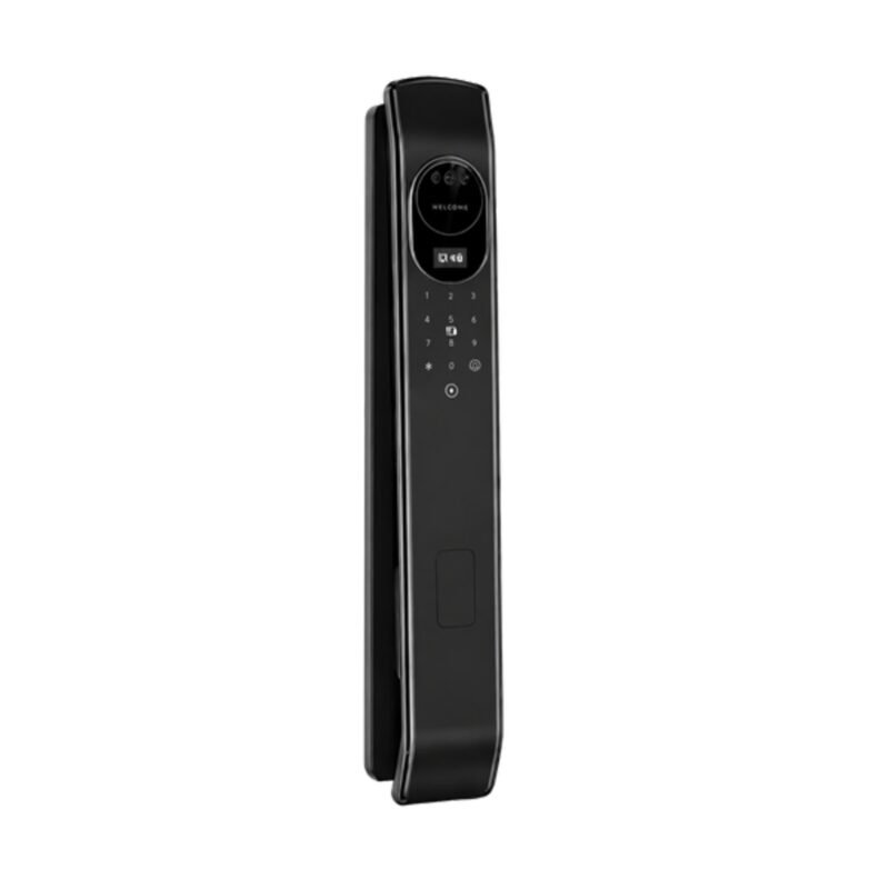 Face intérieure de la serrure connectée D7 Plus avec clavier tactile et lecteur d'empreinte digitale